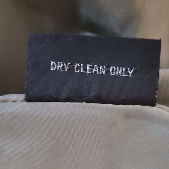 American Bazaar Vintage Coat Jacket L Long Hooded Belted Olive Green Pockets - Picture 10 of 13